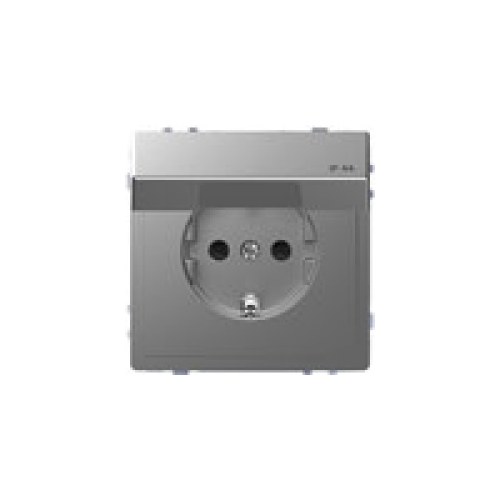 Merten D-Life Розетка с крышкой IP44, цвет стальной — Schneider Electric MTN2314-6036