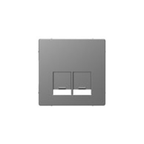 Merten D-Life ЛП для Розетки компьютерной 2хRJ45, цвет стальной — Schneider Electric MTN4572-6036