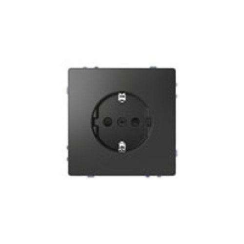 Merten D-Life Розетка с заземлением с защитными шторками, цвет антрацит — Schneider Electric MTN2400-6034