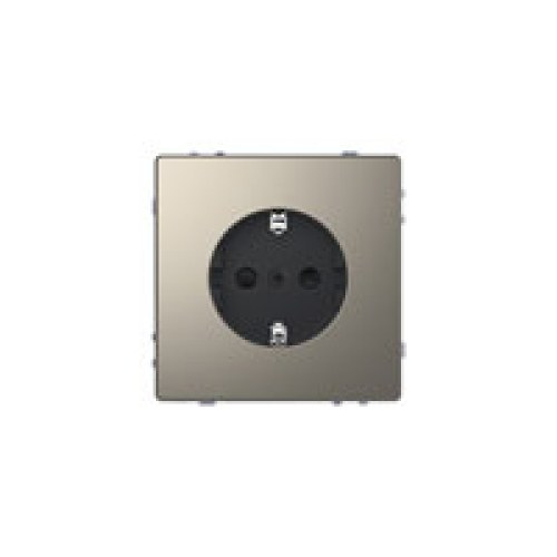 Merten D-Life Розетка с заземлением с защитными шторками, цвет никель — Schneider Electric MTN2300-6050