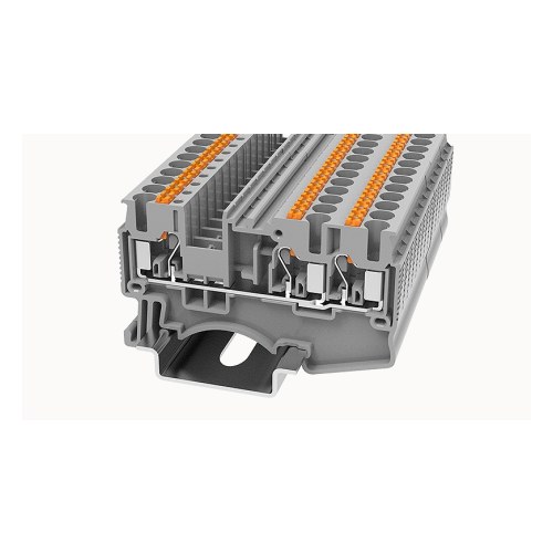 DS2.5-TW-01P-11-00Z(H) Пружинный клемник серый один вход два выхода Push-in на DIN-рейку DEGSON