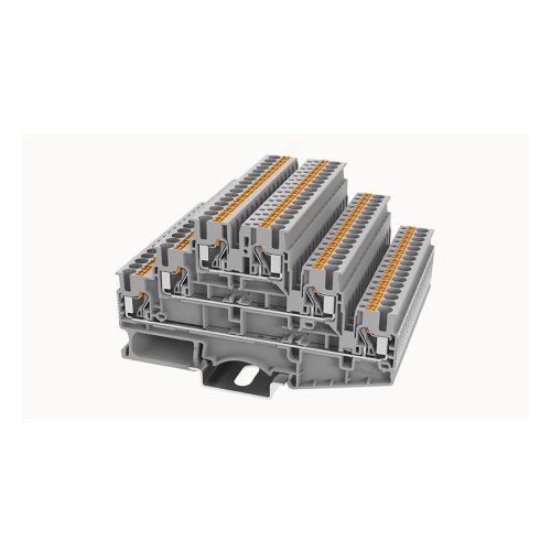 DS2.5-3L-01P-11-00Z(H) Пружинный клемник серый три на три Push-in на DIN-рейку DEGSON