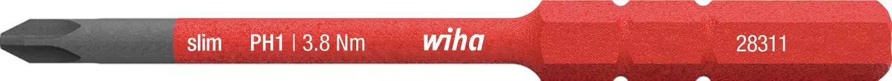 2831111_slimBit_PH1.webp Бита SoftFinish electric slimBits Phillips PH1 x 75 мм — Wiha W34583