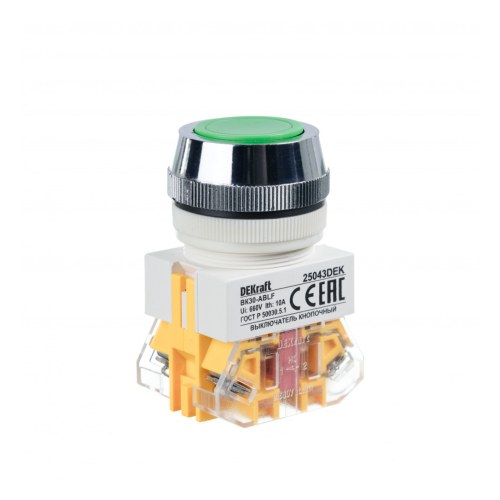 Выкл. кноп. ABLF D30 ЗЕЛЕНЫЙ 220В DEKraft ВK-30 — DEKraft 25043DEK