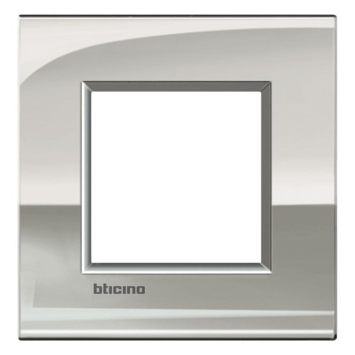 Рамка металлическая 1-постовая, цвет серебристо-белый — Bticino BT-LNE4802PL