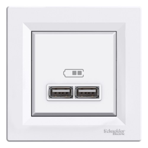 Розетка USB Asfora, белая — Schneider Electric EPH2700221