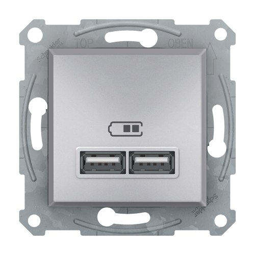 Розетка USB Asfora, алюминий — Schneider Electric EPH2700261