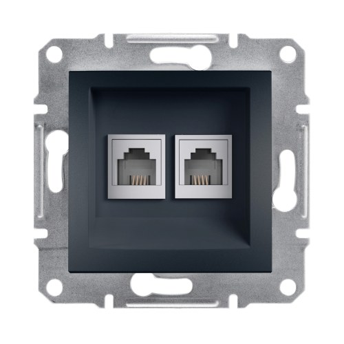EPH4200171 Розетка телефонная двойная RJ11, АНТРАЦИТ Schneider Electric — Schneider Electric EPH4200171