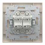 EPH4800123 Asfora розетка двойная компьютерная RJ45 Cat.6e UTP, клеммы IDC, с рамкой, КРЕМОВЫЙ Schneider Electric — Schneider Electric EPH4800123, фото 2