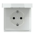 Merten D-Life Розетка с крышкой IP44, цвет белый лотос — Schneider Electric MTN2314-6035, фото 6