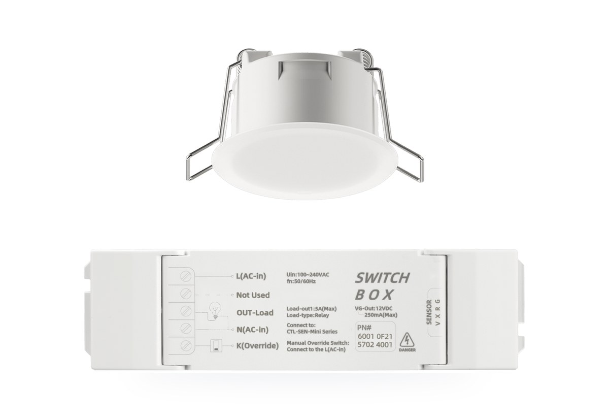 60-99-5116-f21-mini-high-bay-radar-motion-sensor Микроволновой датчик движения Mini, для высоких потолков, Tuya Zigbee, коммутация 1 кВт — Creatrol Mini-HCS-TYZ/S1+