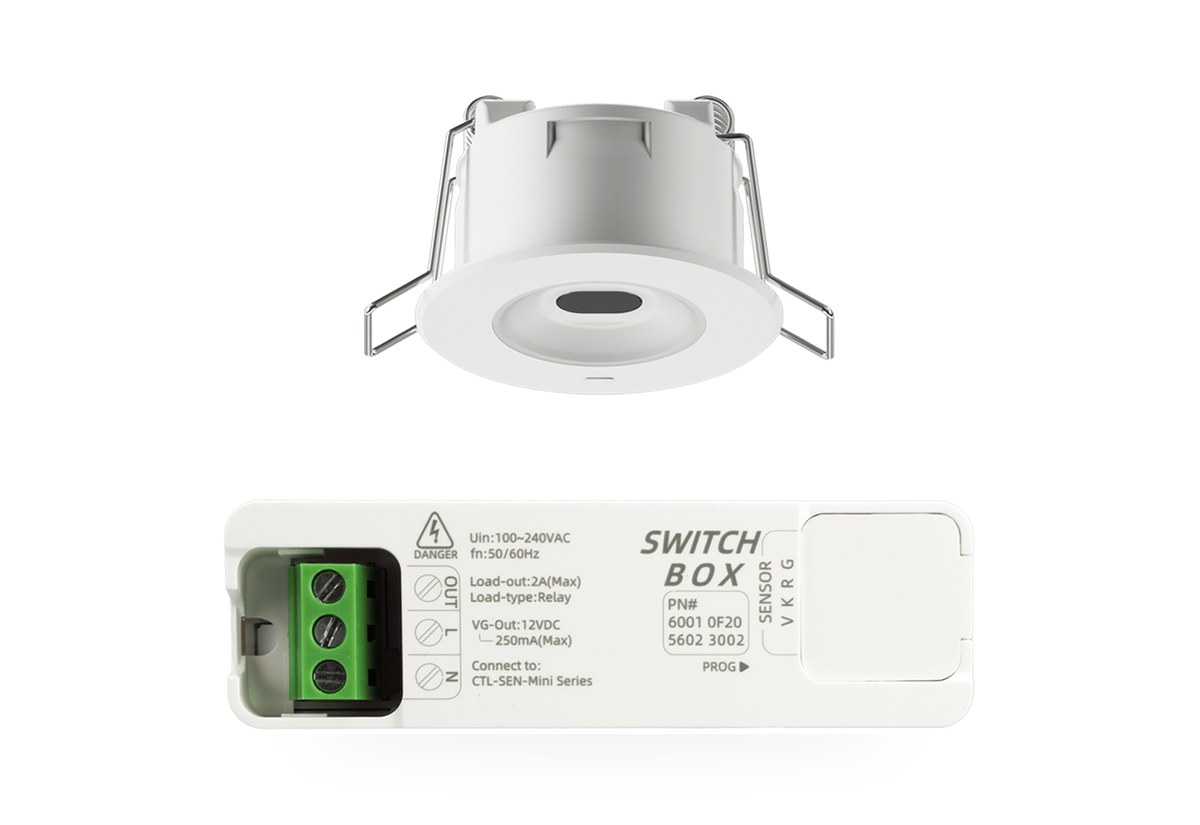60-99-7126-f20-mini-tof-ranging-occupancy-sensor Оптический датчик занятости Mini, 360°, Tuya Wi-Fi, коммутация 300 Вт — Creatrol Mini-ToF-TYW/S1