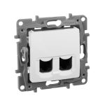 Розетка 2XRJ45 5Е UTP, белая, ETIKA Legrand — Legrand 672255