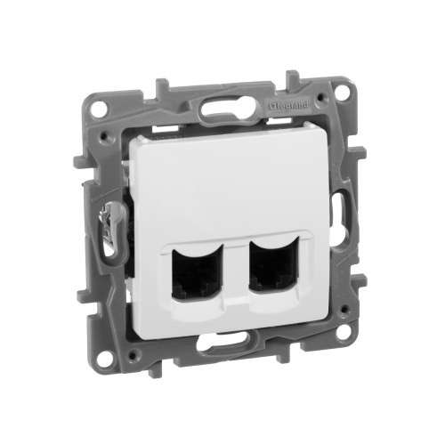 Розетка 2XRJ45 5Е UTP, белая, ETIKA Legrand — Legrand 672255