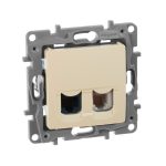 Модуль розетки двойной RJ11+RJ45, категория 5 UTP, слоновая кость, ETIKA Legrand — Legrand 672352