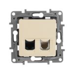 Модуль розетки двойной RJ11+RJ45, категория 5 UTP, слоновая кость, ETIKA Legrand — Legrand 672352, фото 2