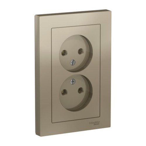 ATN000520 РОЗЕТКА дв.без з/к,16А, в сб, ШАМПАНЬ Schneider Electric — Schneider Electric ATN000520