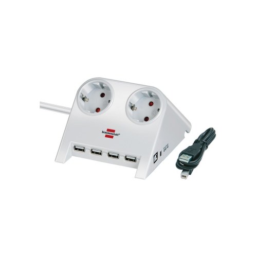 Удлинитель 2 розетки; USB 4 порта; кабель 1,8 метра; кабель 5 В; белый Brennenstuhl — Brennenstuhl 1153520122
