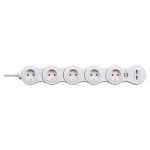 Сетевой удлинитель на 5 розеток (2 порта USB, макс. 2100 мА, кабель 1,4 м и выключатель Brennenstuhl — Brennenstuhl 1155350210, фото 2