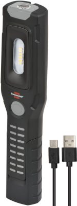 Фонарь светодиодный перезаряжаемый 6+1 с 2 крючками и USB-портом Brennenstuhl HL2 DA 61 M3H2 300+100 лм — Brennenstuhl 1175670110, фото 2