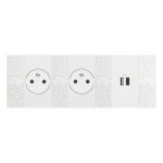 Лицевая панель для механизма USB зарядки, белого цвета - 2 модуля. — Bticino BT-KW12C