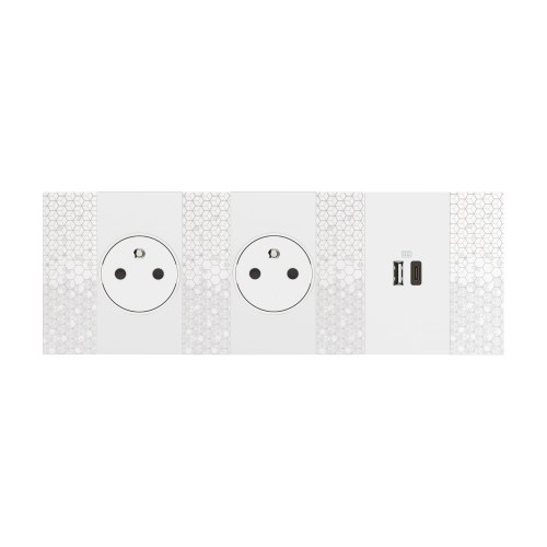 Лицевая панель для механизма USB зарядки, белого цвета - 2 модуля. — Bticino BT-KW12C