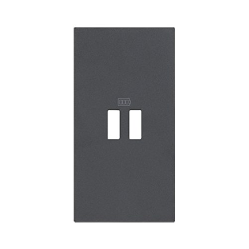 Лицевая панель для механизма USB зарядки, 2 модуля, Living Now,черная — Bticino BT-KG12C