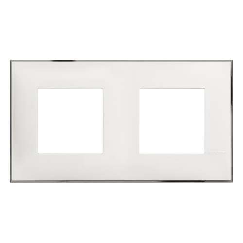 CLASSIA - рамка два поста белая хром — Bticino BT-R4802M2WR
