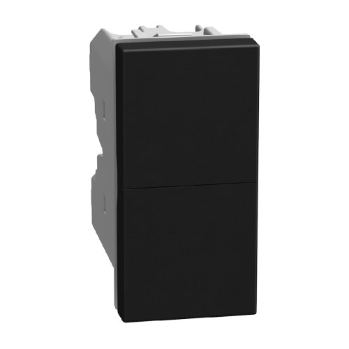 Light Now - двойная кнопка для штор NO+NO 1 модуль, цвет черный — Bticino BT-YD4036