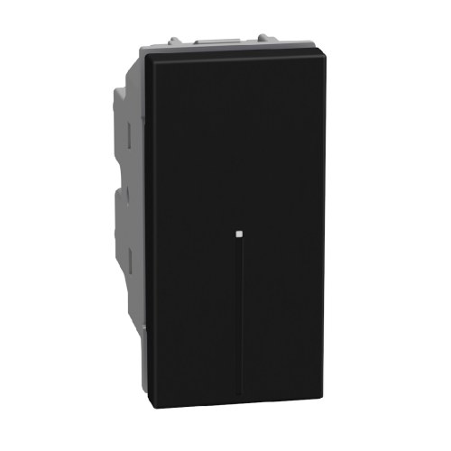 Light Now - выключатель кнопка NO Axial 1 модуль, цвет черный — Bticino BT-YD4055A