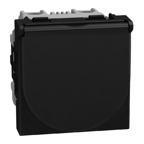 Light Now - розетка с крышкой 2К+З, цвет черный — Bticino BT-YD4141P