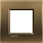 Рамка металлическая 1-постовая, цвет бронза — Bticino BT-LNA4802BZ, фото 2