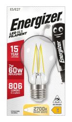 Лампа светодиодная груша филаментная Energizer E27 7Вт 806лм 2700К тёплый белый — Energizer S12865, фото 2