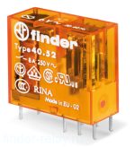 40.52.8.024.0000 Миниатюрное реле; 2 перекидных контакта 8А (~ 24В AC) Finder — Finder 40.52.8.024.0000