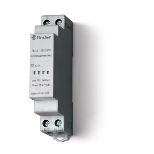 78.12.1.230.2400 Модульный импульсный бп - 12W (24V DC) 110-240 V AC - 1 module Finder — Finder 78.12.1.230.2400