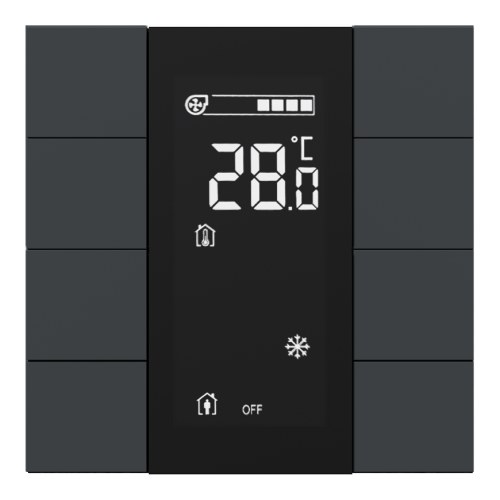 iSwitch с LCD - 8 клавишный, пластик, матовый антрацит — Interra ITR308-1004