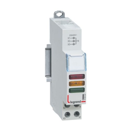 Индикатор модульный Legrand с двумя лампами 3xLED кр. /зел. /жёлт. 230/400В ~ — Legrand 412934