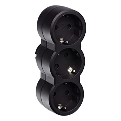Тройник с заземлением 3x2К+З Legrand, черный — Legrand 50512