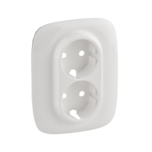 Valena ALLURE. Лицевая панель для двойной силовой розетки 2х2К+З. Белая Legrand — Legrand 754955