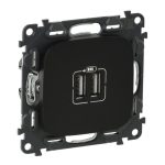 Модуль зарядного устройства 2х USB, с лицевой панелью, Valena Allure, антрацит Legrand — Legrand 754998