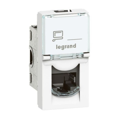 Компьютерная розетка RJ45 cat. 6, 1 модуль, Legrand Mosaic, белая — Legrand 76561