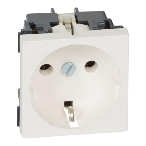 Розетка 2К+З с заземлением Legrand Mosaic, белая — Legrand 77210