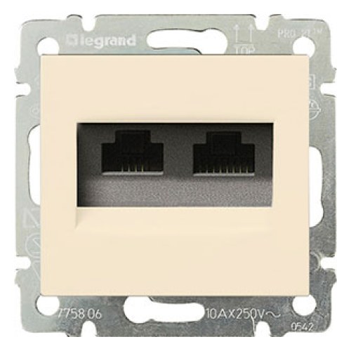 Розетка для компьютера 2хRJ45 Valena, слоновая кость Legrand — Legrand 774131