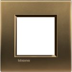 Рамка металлическая 1-постовая, цвет бронза — Bticino BT-LNA4802BZ, фото 3