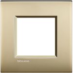 Рамка металлическая 1-постовая, цвет золотистый — Bticino BT-LNE4802OF, фото 3