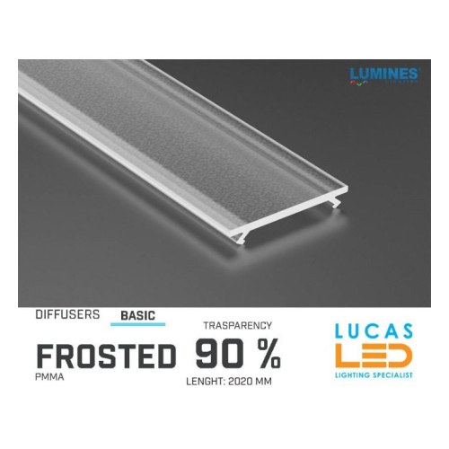 LUMINESB-K2020-PF Рассеиватель для профиля Lumines BASIC PMMA, матированный, 2.02 м — Lumines LUMINESB-K2020-PF