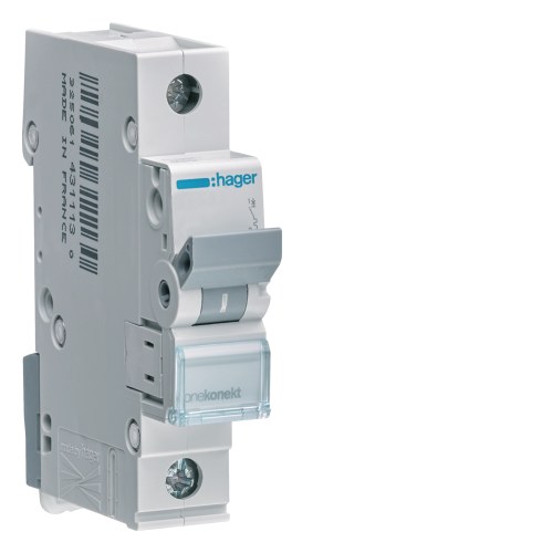 Hager, автоматический выключатель серии MCN, однополюсный