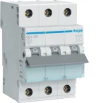 Hager, Автоматический выключатель 3P, C-0,5A, 6kA — Hager MCN300