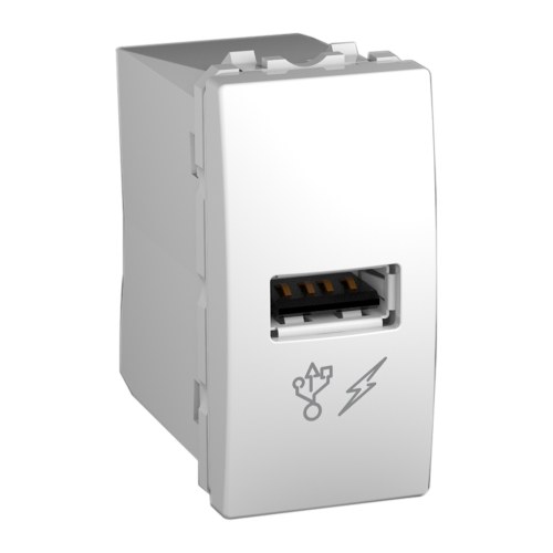 Розетка USB для зарядки, 1 модуль, Unica, белая — Schneider Electric MGU3.428.18
