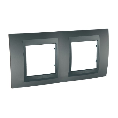 MGU6.004.12 Unica Top - cover frame - 2 gang - graphite Schneider Electric — Schneider Electric MGU6.004.12